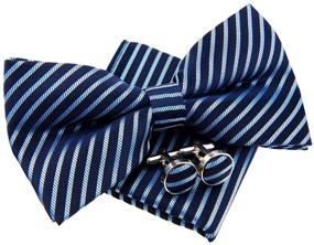 img 3 attached to Retreez Modern Stripe Microfiber Pre Tied Men's Accessories for Ties, Cummerbunds & Pocket Squares