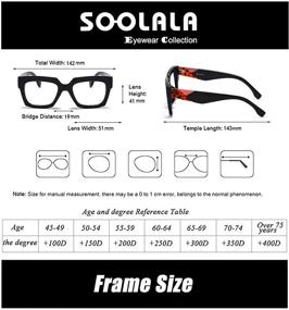 img 2 attached to 👓 Protect Your Eyes with SOOLALA Anti-Blue Blocker Light Square Reading Glasses Featuring Stylish Leopard Arms