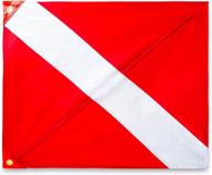 🌊 dive flag with removable stiffening pole - 20” x 24” for scuba diving spearfishing freediving: perfect for floats, buoys, boats & flagpoles - us legal size diver down boat flag логотип