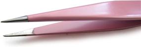 img 1 attached to Premium Eyebrow Tweezers Set with Precision Pointed 💎 and Slanted Tips, Curved Brow Scissors, Pink Travel Case Included