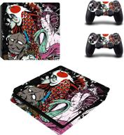 🎮 llc integral - japanese anime style decal cover for sony playstation 4 slim ps4 console gamepad pack sticker + 2 skins stickers for dualshock 4 controller: enhance your ps4 gaming experience with vibrant anime artwork! логотип