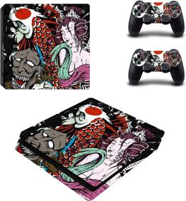 img 2 attached to 🎮 LLC Integral - Japanese Anime Style Decal Cover for Sony Playstation 4 Slim PS4 Console Gamepad Pack Sticker + 2 Skins Stickers for Dualshock 4 Controller: Enhance your PS4 Gaming Experience with Vibrant Anime Artwork!