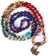 📿 bivei chakra 108 mala beads bracelet - genuine healing gemstone for yoga and meditation - hand-knotted mala prayer bead necklace logo