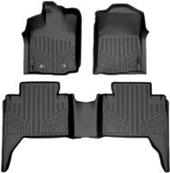 🔝 high-quality maxliner floor mats for 2016-2017 toyota tacoma double cab - ultimate protection in black - 2 row liner set logo