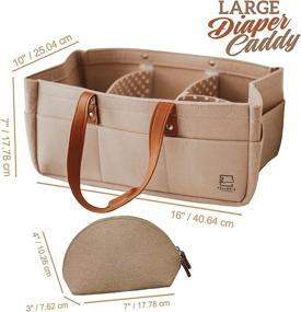 img 3 attached to 👶 Keller’s Corner Beige Baby Diaper Caddy Organizer: Portable Holder Bag for Changing Table, Car, and Nursery Storage | Large & Small Pouch | Newborn Essentials Must-Have!
