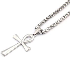 img 3 attached to 🔑 Stainless Steel Silvertone Ankh Cross Necklace - Gungneer Key of Life Pendant, Symbol of Protection & Keel Chain Jewelry