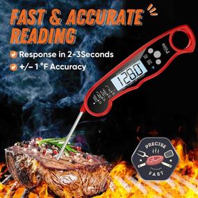 img 3 attached to 🔥 Pilita Digital Meat Thermometer for Cooking - Fast & Precise Grill Food Thermometer with Backlight, Magnet, Calibration, and Foldable Probe - Ideal for Deep Fry, BBQ, Grill, and Roast Turkey