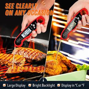 img 2 attached to 🔥 Pilita Digital Meat Thermometer for Cooking - Fast & Precise Grill Food Thermometer with Backlight, Magnet, Calibration, and Foldable Probe - Ideal for Deep Fry, BBQ, Grill, and Roast Turkey