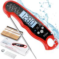 🔥 pilita digital meat thermometer for cooking - fast & precise grill food thermometer with backlight, magnet, calibration, and foldable probe - ideal for deep fry, bbq, grill, and roast turkey logo