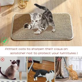 img 3 attached to 🐱 23.6 x 12 Inch Durable Cat Scratching Mat - Matdology Cats Scratcher Pad Rug for Indoor Claw Grinding, Furniture & Carpet Protection