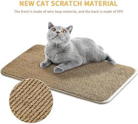 img 2 attached to 🐱 23.6 x 12 Inch Durable Cat Scratching Mat - Matdology Cats Scratcher Pad Rug for Indoor Claw Grinding, Furniture & Carpet Protection