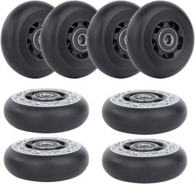 img 3 attached to 🛼 High-Quality AOWISH Inline Skate Wheels 85A Outdoor Asphalt Formula for Hockey Roller Blades - 8-Pack Replacement Wheel Set with ABEC-9 Bearings and Aluminum Spacers