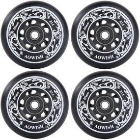 img 2 attached to 🛼 High-Quality AOWISH Inline Skate Wheels 85A Outdoor Asphalt Formula for Hockey Roller Blades - 8-Pack Replacement Wheel Set with ABEC-9 Bearings and Aluminum Spacers