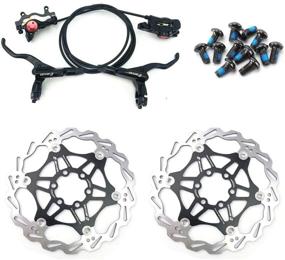 img 1 attached to 🚴 AKANTOR Zoom Hydraulic Disc Brakes MTB Sets - Front & Rear with Floating Disc Rotor 160mm & Color Bolts - Mountain Bike Components