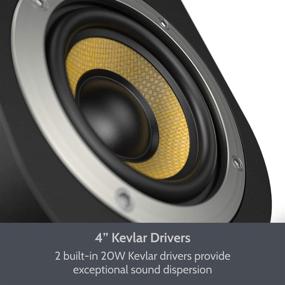 img 3 attached to 🔊 Compact Bluetooth Bookshelf Speakers, Hi-Fi Wireless Studio Monitors - 60W, Professional 4 Inch Kevlar Speaker Drivers with 1 Inch Tweeter & Built-in Amplifier, Performance Tuned