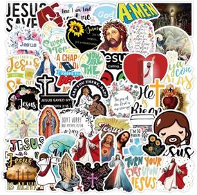 img 4 attached to 🙏 50 Pcs Jesus Stickers - Christian Bible Motivational Waterproof Vinyl Decals for Water Bottles, Laptop, Car, Luggage, Cup, Computer, Mobile Phone, Skateboard - Enhance Your Décor