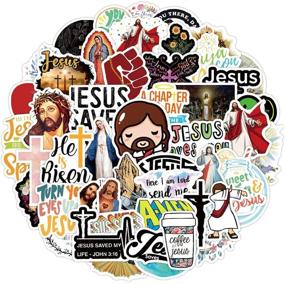 img 3 attached to 🙏 50 Pcs Jesus Stickers - Christian Bible Motivational Waterproof Vinyl Decals for Water Bottles, Laptop, Car, Luggage, Cup, Computer, Mobile Phone, Skateboard - Enhance Your Décor