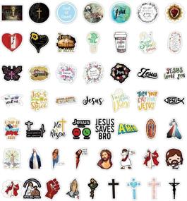 img 2 attached to 🙏 50 Pcs Jesus Stickers - Christian Bible Motivational Waterproof Vinyl Decals for Water Bottles, Laptop, Car, Luggage, Cup, Computer, Mobile Phone, Skateboard - Enhance Your Décor