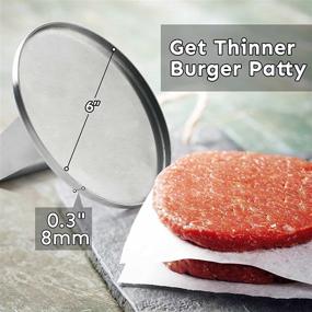 img 3 attached to HULISEN Burger Press: Stainless Steel Patty Maker for Perfectly Grilled BBQ Burgers - 6 Inch