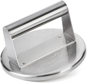img 4 attached to HULISEN Burger Press: Stainless Steel Patty Maker for Perfectly Grilled BBQ Burgers - 6 Inch