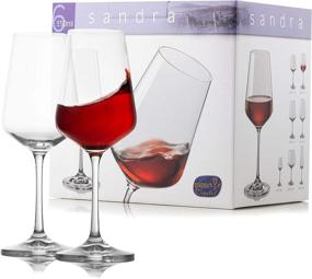 img 1 attached to 🍷 Premium Red Wine Glasses Set (6-Pack) - Elegant, Durable & Crystal Clear Stemware for Red and White Wine - 100% Lead Free - Made in Europe - 11.8 Ounce