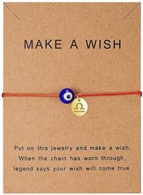 img 4 attached to 🧿 Good Luck Fashion Jewelry: Handmade Blue Evil Eye Bracelet with Red Rope, Constellation Disc Charm Bracelet for Women, Protection & Positive Energies String Link