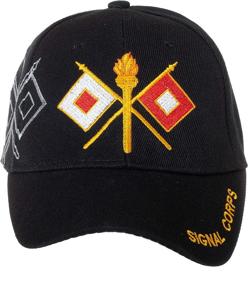 img 3 attached to 🧢 Premium Quality Officially Licensed US Army Signal Corps Embroidered Black Adjustable Baseball Cap