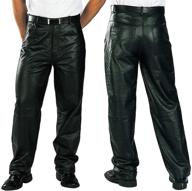 👖 xelement 860 men's classic black loose fit leather pants" - the perfect blend of comfort and style for men logo