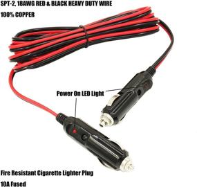 img 3 attached to 🔌 MOTOPOWER MP69000 12FT 12V Тяжелая мужская зарядка для прикуривателя: светодиодные огни, защита предохранителя