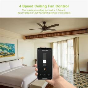 img 3 attached to 🔌 TESSAN Smart Ceiling Fan Control: WiFi Switch for Alexa and Google Home with Remote Control and Scheduling