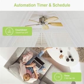 img 1 attached to 🔌 TESSAN Smart Ceiling Fan Control: WiFi Switch for Alexa and Google Home with Remote Control and Scheduling
