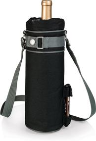 img 1 attached to 🍷 Black/Gray Single Insulated Wine Tote by LEGACY - Picnic Time Brand