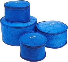 img 2 attached to 🔵 Hagerty Plate Saver China Storage Set, Blue - Set of 4