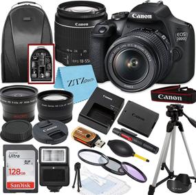 img 4 attached to 📸 Canon EOS 2000D/ Rebel T7 DSLR Camera Bundle: Includes EF-S 18-55mm Zoom Lens, SanDisk 128GB Memory Card, Tripod, Case, Wideangle Lenses, and More - ZeeTech Accessory Bundle (20pc Bundle)