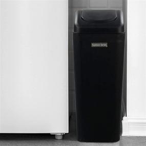 img 1 attached to 🗑️ Ucake 14L Swing Top Garbage Can, 3.5 Gallon Swing Lid Trash Bin, in Black