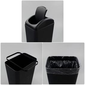 img 2 attached to 🗑️ Ucake 14L Swing Top Garbage Can, 3.5 Gallon Swing Lid Trash Bin, in Black