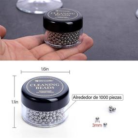 img 1 attached to 1000 PCS Decanter Cleaning Beads with Stainless Steel Brush - Ideal 🍷 for Wine Decanter, Bottle, Carafe, and Vase - Stainless Steel Cleaning Balls (3mm 1000pcs)