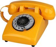 📞 corded retro phone: telpal landline telephone with old fashion rotary dial keypad - vintage classic 80s antique decorative phone, perfect gift logo