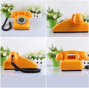 img 1 attached to 📞 Corded Retro Phone: TelPal Landline Telephone with Old Fashion Rotary Dial Keypad - Vintage Classic 80s Antique Decorative Phone, Perfect Gift