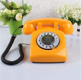 img 2 attached to 📞 Corded Retro Phone: TelPal Landline Telephone with Old Fashion Rotary Dial Keypad - Vintage Classic 80s Antique Decorative Phone, Perfect Gift