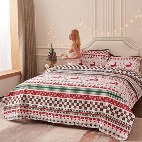 img 3 attached to Christmas Bedspread Lightweight Reversible Snowflake