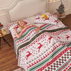 img 1 attached to Christmas Bedspread Lightweight Reversible Snowflake