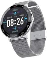 📱 waterproof activity tracker smartwatch for women men - heart rate monitor, sleep tracker, step counter - call message reminder - compatible with android samsung ios phones logo