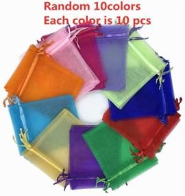 img 3 attached to 🎁 LYSXP 100 Pcs Organza Bags 3x4 Inches, Sheer Organza Gift Bags with Drawstring, Jewelry Favor Pouches for Christmas Candy Wedding Birthday Party (Mixed Color, 3x4 Inches)