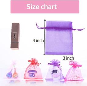 img 2 attached to 🎁 LYSXP 100 Pcs Organza Bags 3x4 Inches, Sheer Organza Gift Bags with Drawstring, Jewelry Favor Pouches for Christmas Candy Wedding Birthday Party (Mixed Color, 3x4 Inches)