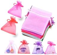 🎁 lysxp 100 pcs organza bags 3x4 inches, sheer organza gift bags with drawstring, jewelry favor pouches for christmas candy wedding birthday party (mixed color, 3x4 inches) logo