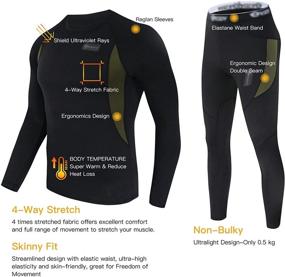 img 1 attached to ❄️ Men's Winter Hunting Thermal Underwear Set: Fleece Lined Long Johns for Warmth, Base Layer for Outdoor Sports, Skiing Top & Bottom