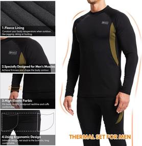 img 2 attached to ❄️ Men's Winter Hunting Thermal Underwear Set: Fleece Lined Long Johns for Warmth, Base Layer for Outdoor Sports, Skiing Top & Bottom