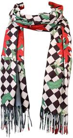 img 4 attached to 🎅 Get into the Festive Spirit: Holiday Themed Women's Fashion Scarf with Christmas Tree, Santa, and Reindeer Designs