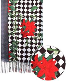 img 2 attached to 🎅 Get into the Festive Spirit: Holiday Themed Women's Fashion Scarf with Christmas Tree, Santa, and Reindeer Designs